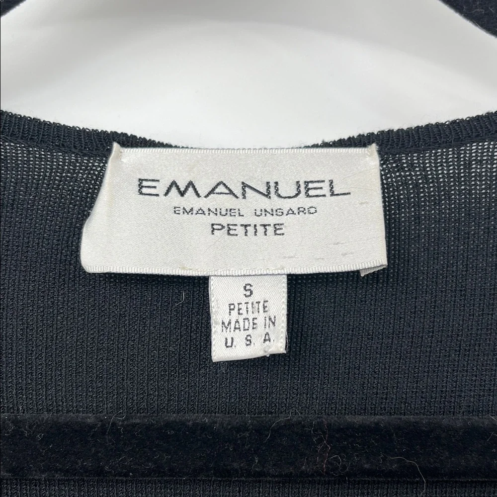 Vintage Emanuel Emanuel Ungaro Black Single Button Cardigan Size Small Petite